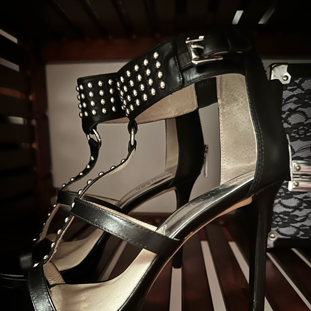 Michael Kors black studded stiletto pumps